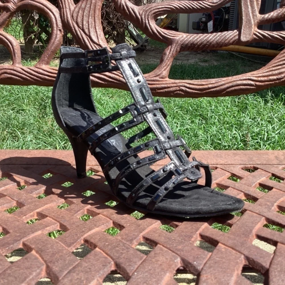 New York Transit Value Me Small Heel Rhinestone Heels - Picture 2 of 9